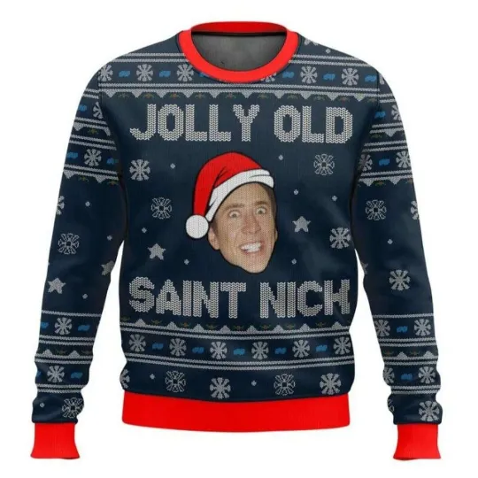 Discover Jolly Old Saint Nick Nicolas Cage Ugly Christmas Sweater
