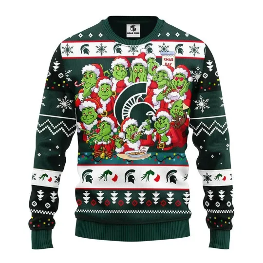 Discover Michigan State Spartans 12 funny character Xmas Day Ugly Christmas Sweater