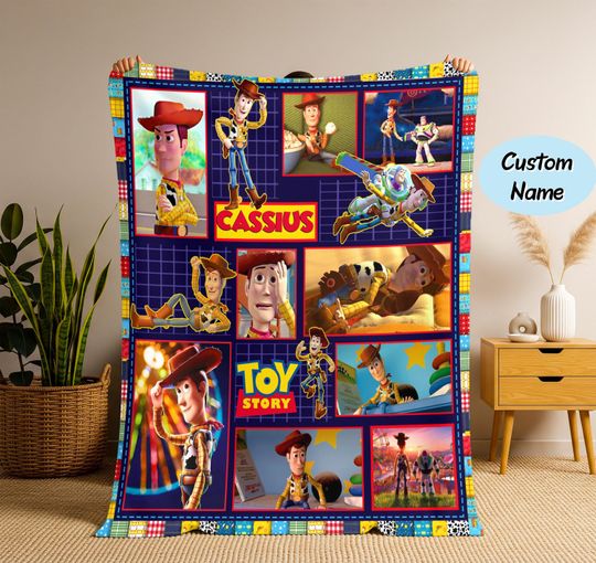 Discover Personalized Toy Story Blanket, Toy Story Custom name Disney blanket, Woody Buzz Lightyear Jessie Toy Story Blanket, Gift Christmas for kid
