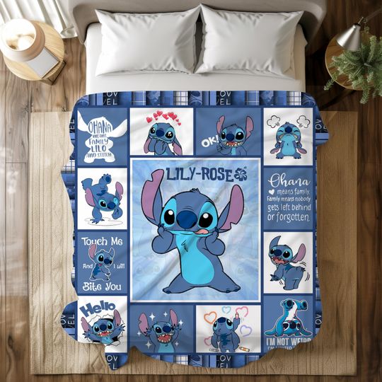 Discover Personalized Name Stitch Blanket, Stitch Lilo Blanket, Stitch Birthday Gifts, Newborn Blanket Gift, Stitch Blanket For Kids, Christmas Gift