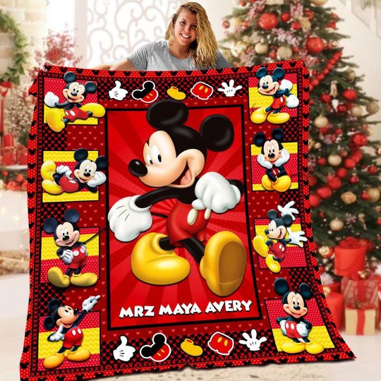 Discover Personalized Mickey Mouse Blanket, Mickey Blanket Mickey Mouse Birthday Gifts Disneyland Mickey Minnie Christmas Gift For Her,Christmas Gift