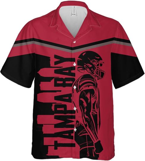 Discover Custom Football Hawaiian Shirt Casual Short Sleeve Button Down Shirt, Personalized Name Number Beach Aloha Shirts