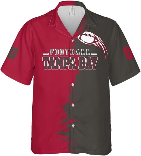 Discover Custom Sport Fan Casual Name Number Football Hawaiian Shirts Personalized Men Button Down Shirts