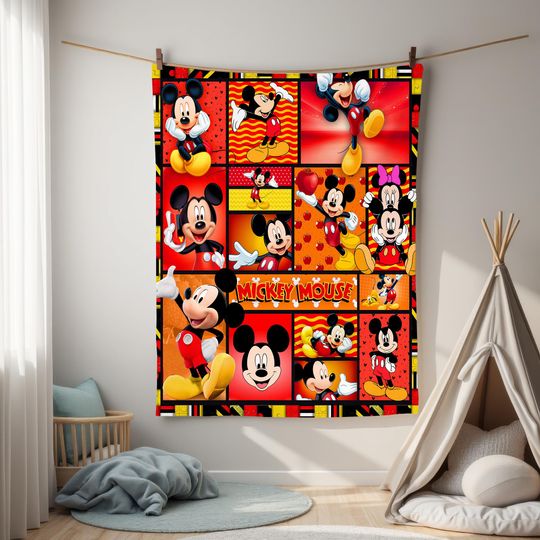 Discover Personalized Mickey Mouse Blanket, Mickey Blanket, Mickey Mouse Birthday Gifts, Disneyland Mickey Minnie Christmas Gift For Her,Baby Blanket