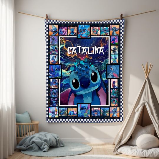 Discover Personalized Stitch Blanket, Lilo Stitch Fleece Blanket, Stitch Christmas Gifts, Baby Shower Gift, Baby Blanket,Stitch Birthday Gift For Kid