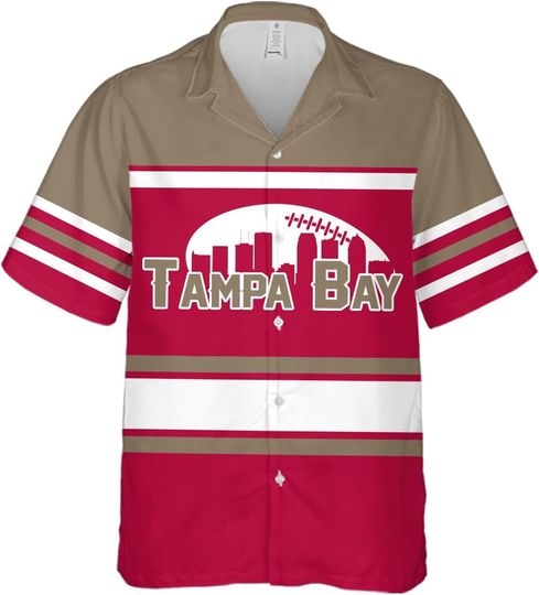 Discover Men's Football Custom Hawaiian Button-Down Shirt Personalized Name Number Beach Aloha Shirts