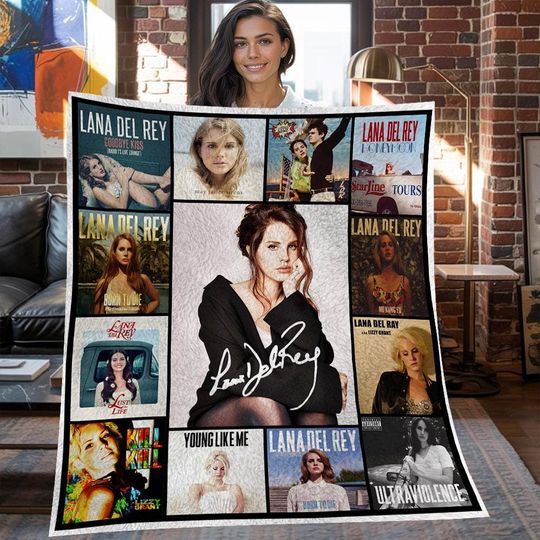 Lana Del Rey Christmas Fleece Blanket, Lana Del Rey Vintage Fleece Blanket, Fleece Blanket, Christmas Gifts