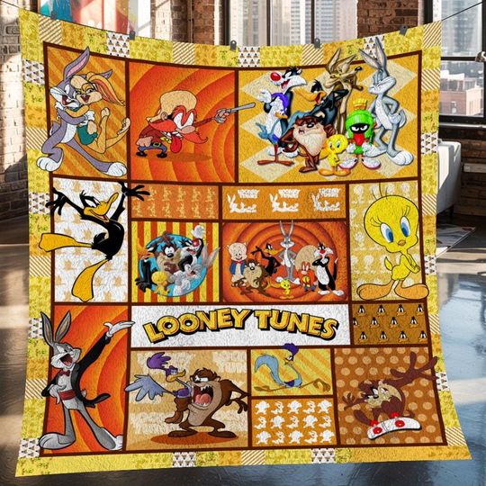 Looney Tunes Christmas Fleece Blanket, Looney Tunes Vintage Fleece Blanket, Fleece Blanket, Christmas Gifts