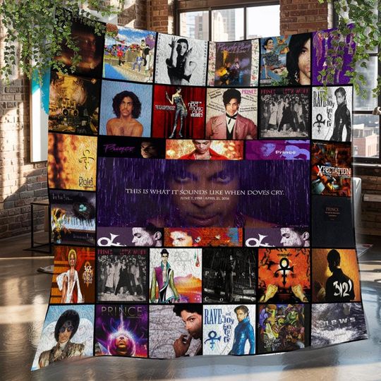 Prince Purple Christmas Fleece Blanket, Prince Purple Vintage Fleece Blanket, Fleece Blanket, Christmas Gifts