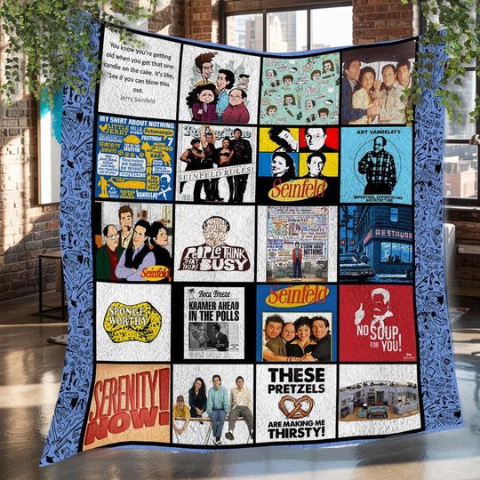 Seinfeld TV Show Christmas Fleece Blanket, Seinfeld Movie Vintage Fleece Blanket, Fleece Blanket, Christmas Gifts
