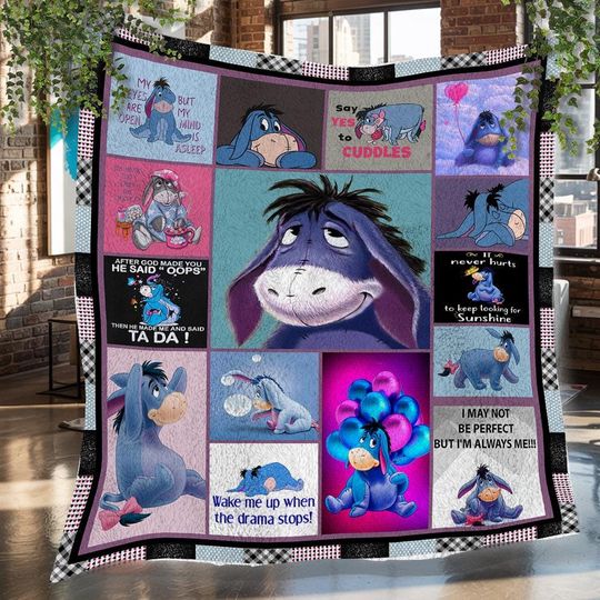 Discover Eeyore Winnie The Pooh Christmas Fleece Blanket, Eeyore Winnie The Pooh Vintage Fleece Blanket, Fleece Blanket