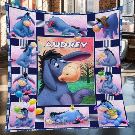 Discover Eeyore Winnie The Pooh Christmas Fleece Blanket, Eeyore Winnie The Pooh Vintage Fleece Blanket, Fleece Blanket