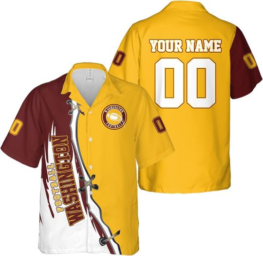 Discover Personalized Washington Football Team Commanders Hawaiian Shirts for Men, Gift for Fan