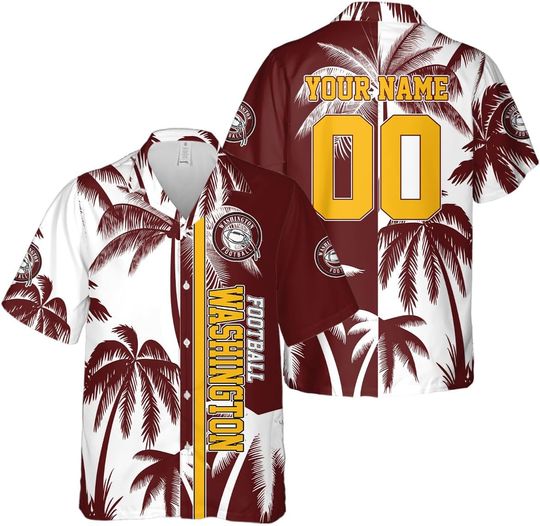 Discover Personalized Washington Football Team Commanders Hawaiian Shirts for Men, Gift for Fan