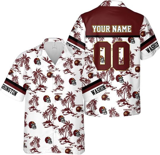 Discover Personalized Washington Football Team Commanders Hawaiian Shirts for Men, Gift for Fan