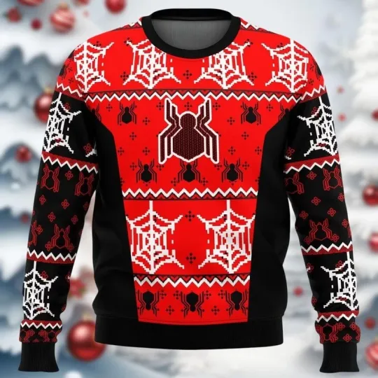 Discover Spiderman Ugly Christmas Sweater, Spidey Xmas Sweater, Spiderman Sweatshirt, Mar