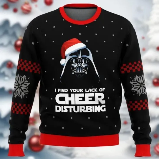 Discover Darth Vader Lack of Cheer Disturbing Ugly Sweater, Disney Star Wars Sweater, Dis