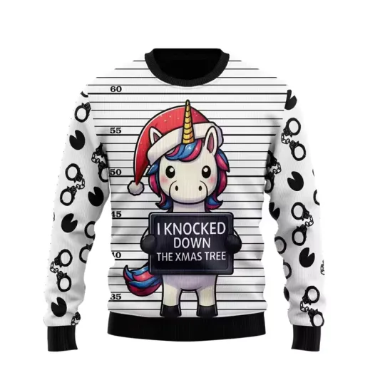 Discover Fashion Unicorn Ugly Christmas Sweater Trend 3D Printed Xmas Sweatshirt Pullover
