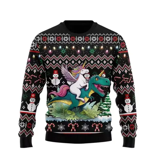 Fashion Unicorn Ugly Christmas Sweater Trend 3D Printed Xmas Sweatshirt Pullover
