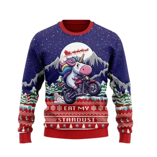 Fashion Unicorn Ugly Christmas Sweater Trend 3D Printed Xmas Sweatshirt Pullover