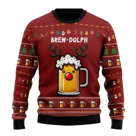 Discover Fashion Beer Ugly Christmas Sweater Women Clothes Hip Hop Bar Party Sweatshirts