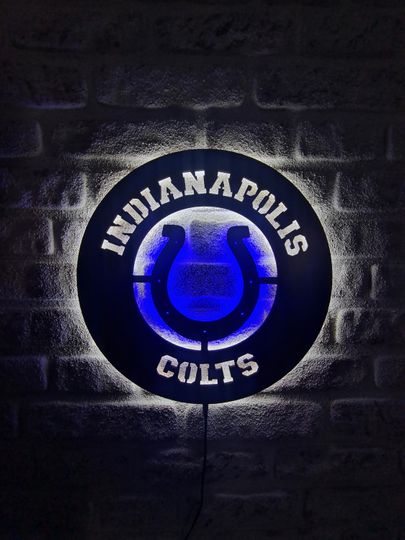 Discover Indianapolis Colts LED Lighted Sign, American Football Team Emblem Illuminated Sign, Colts Man Cave Decor, Christmas Gift