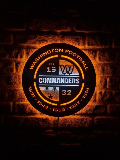 Discover Washington Commanders LED Lighted Sign, Commanders American Football Team Emblem Sign, Football Lovers for Christmas Gift