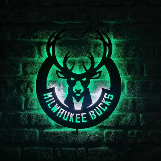 Discover Milwaukee Bucks Led Lighted Wall Decor, Basketball Team Emblem Illuminated Sign, Best Gift For Basketball Lovers, Christmas Gift