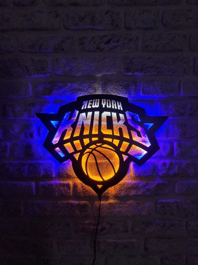 Discover LED Lighted New York Knicks Sign, Basketball Team Emblem Illuminated Sign, Best Gift For Basketball Lovers, Christmas Gift