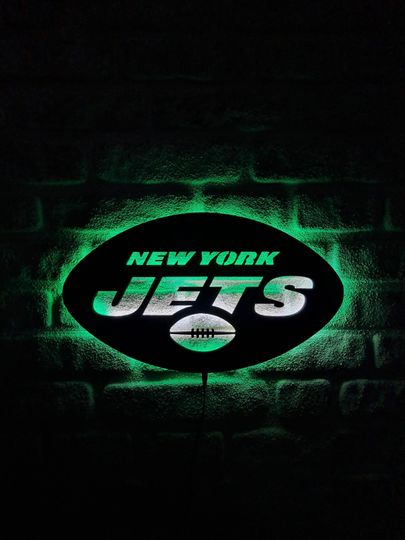 Discover New York Jets LED Lighted Sign, Jets American Football Team Emblem Sign, Football Lovers for Christmas Gift