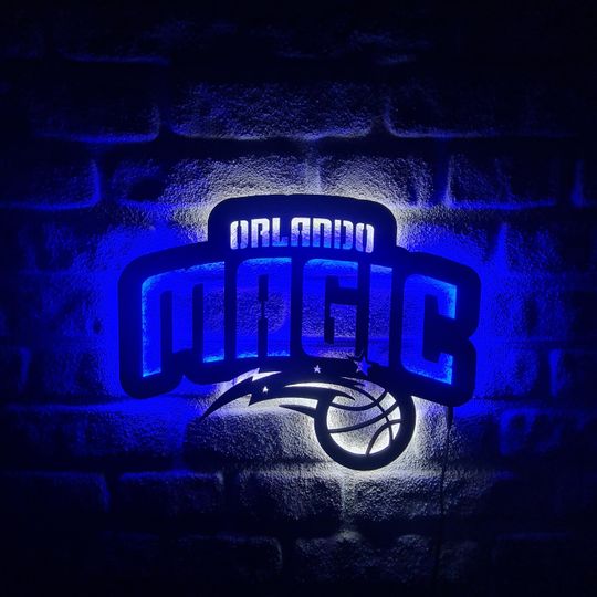 Orlando Magic Led Lighted Sign, Basketball Team Emblem Illuminated Sign, Best Gift For Basketball Lovers, Christmas Gift