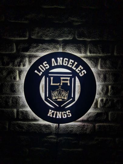 Discover Los Angeles Kings LED Lighted Sign, Ice Hockey Team Emblem Illuminated Sign, Best Gift For Hockey Lovers, Christmas Gift