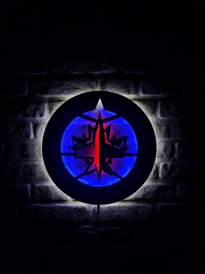 Discover Winnipeg Jets LED Lighted Sign, Ice Hockey Team Emblem Illuminated Sign, Best Gift For Hockey Lovers, Christmas Gift