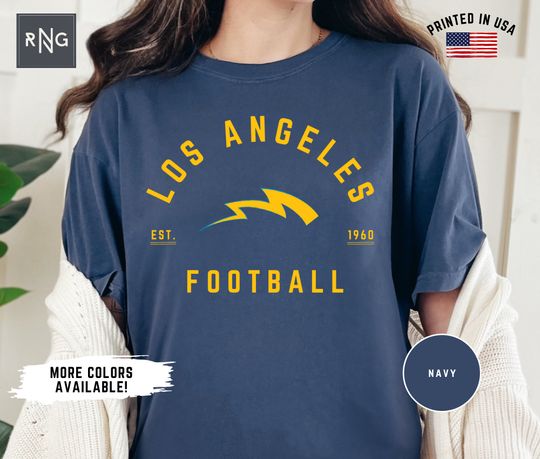 Discover Los Angeles Football Shirt, Charger Football Shirt, LA Football Apparel, Los Angeles Sports Apparel, Retro Charger Football Fan Gift Idea