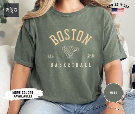 Discover Unisex Boston Basketball Shirt, Retro Celtic Basketball Shirt, Boston Basketball Apparel, Boston Sports Apparel, Retro Celtic Fan Gift