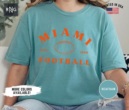Miami Dolphins Football T-Shirt, Miami Sports Apparel, Retro Dolphins Gift