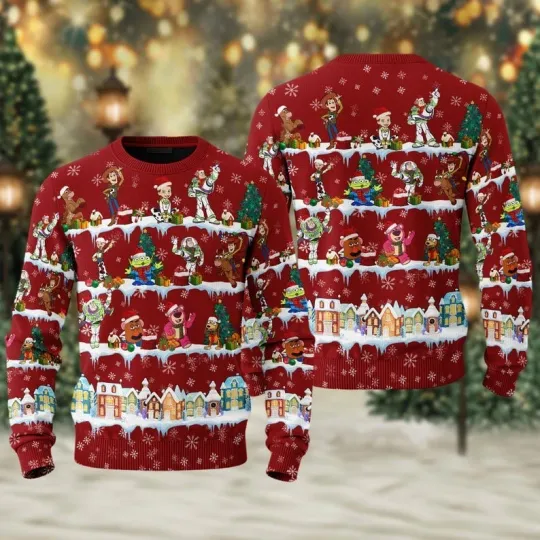 Discover Toy Story Ugly Christmas Sweater, Toy Story All Character Xmas Sweatshirt, Toy L
