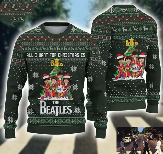 Discover All I want for Xmas The Beatles Ugly Christmas Sweater