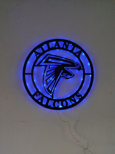 Discover Atlanta Falcons LED Wall Art: RGB Light-Up football Team Sign