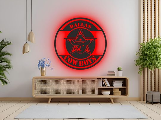 Dallas Cowboys LED Wall Art: RGB Color Changing football Team Sign