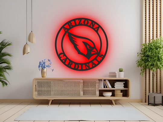Discover Arizonna Cardinals LED Wall Art: RGB Light-Up football Team Sign