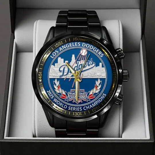 LA Dodgers World Series 2025 Steel Band Watch
