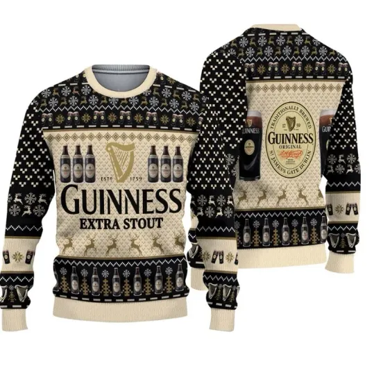 Christmas Guinness Beer Ugly Sweater Drink Christmas Sweater