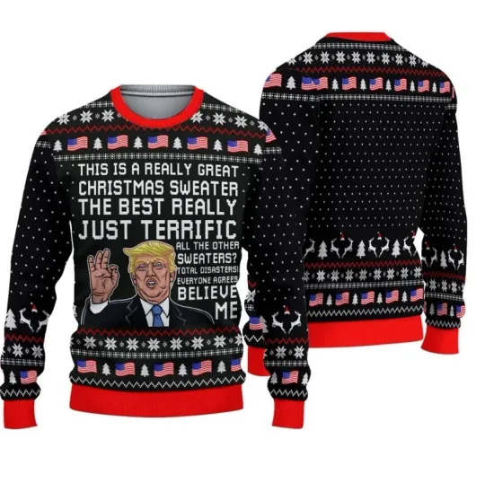 Discover Humorous Trump Ugly Christmas Sweater, Trump This is The Greatest Ugly Sweater