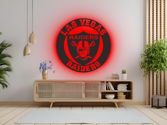 Las Vegas Raiders LED Wall Art: RGB Light-Up football Team Sign