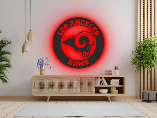 Discover Los Angeles Rams LED Wall Art: RGB Light-Up football Team Sign