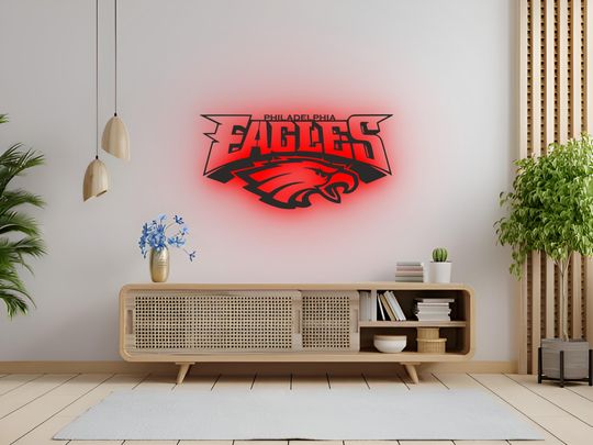 Philadelphia Eagles LED Wall Art: RGB Color Changing football Decor