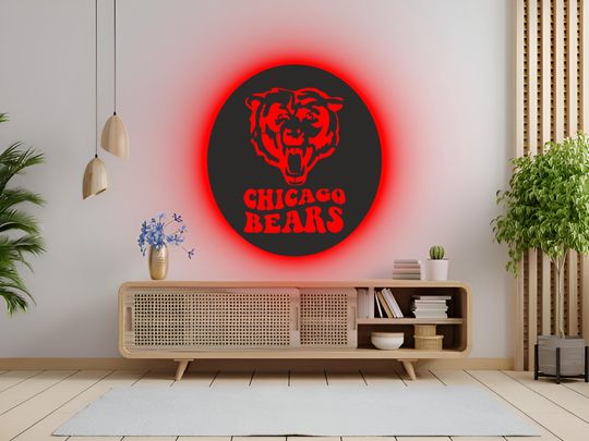 Discover Chicago Bears LED Wall Art: RGB Light-Up football Team Sign