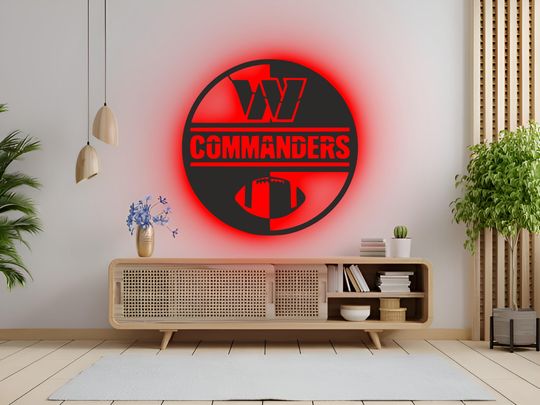 Discover Washington Commanders RGB LED Wall Art: football Team Sign, Game Room Decor