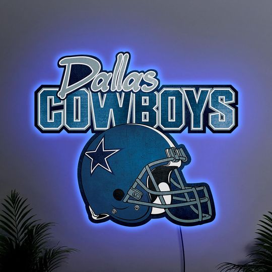 Dallas Cowboys neon sign, Dallas Cowboys logo lighted, Dallas Cowboys gift, Football team neon sign decor, Dallas Cowboys wall art decor